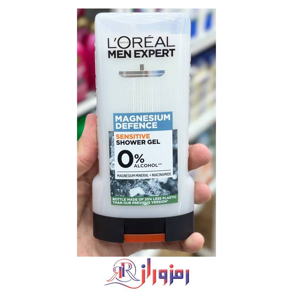 ژل دوش مردانه لورآل یخی مدل Magnesium Defense حجم 300 میل